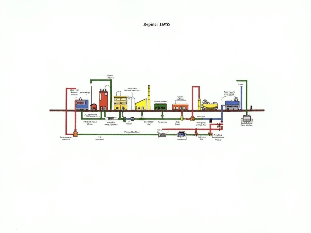 Diagrama detallado del proceso de refinación de petróleo